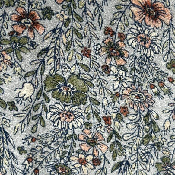 Rose + Olive Blouse Womens 3X Blue Floral Smocked Button Front 3/4 Sleeve Boho - Picture 4 of 13